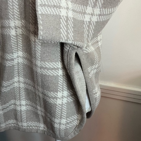 Loft • Tan Taupe Plaid Cowl Neck Sweater - Picture 3 of 5